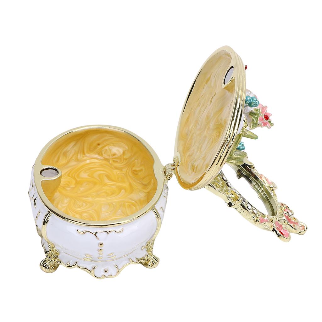 Dressing Table Shaped Trinket Box Decorative Hand Painted Metal Enamel Jewelry   for Rings Bracelets