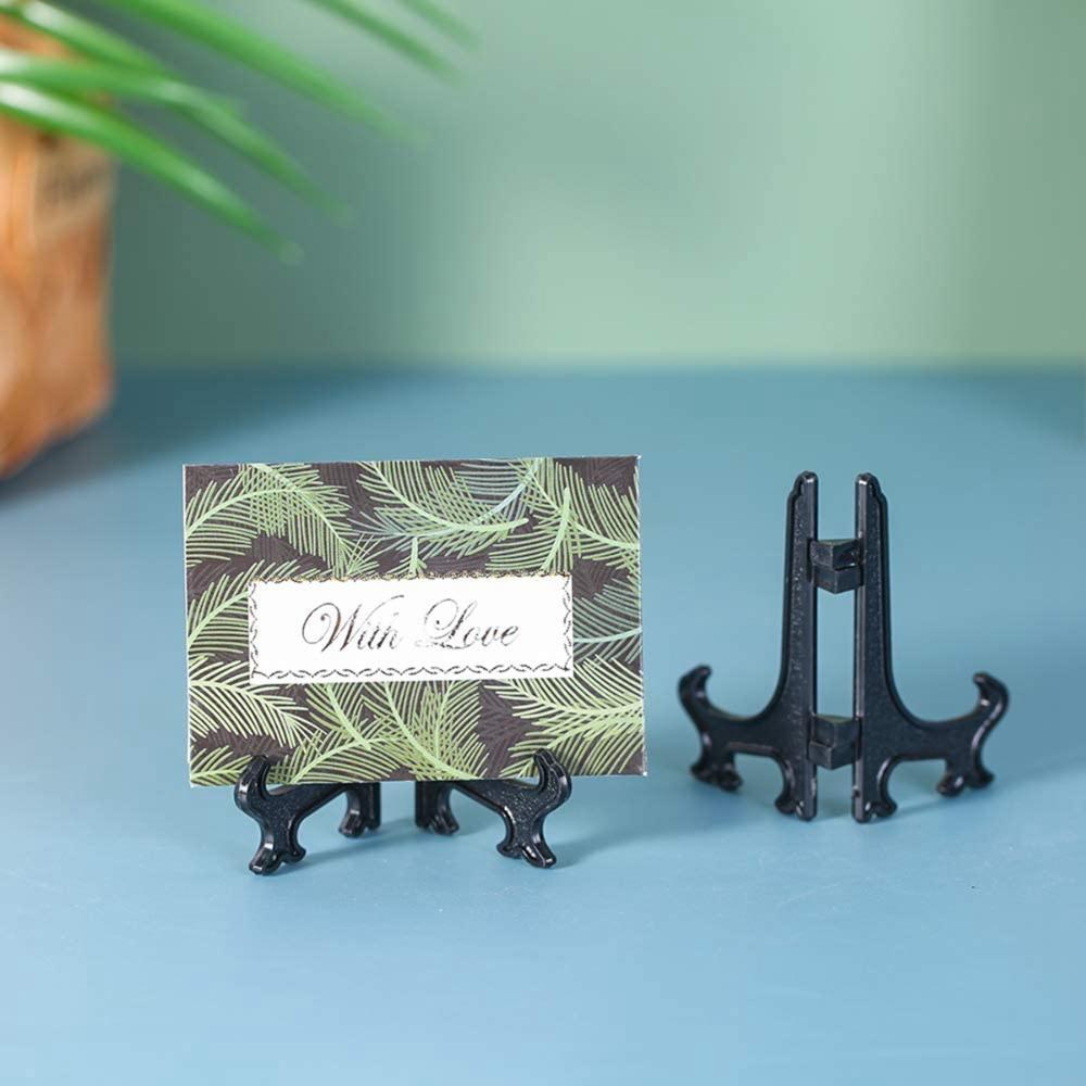 Black 3-12inch Plastic Easels Plate Display Stands Picture Frame Stand Holder Home Kitchen Decoration