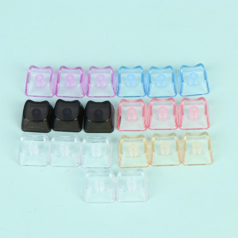 20Pcs Transparent Cute Cat Keycaps PBT 1U Blank MAO Profile for Custom Mechanical Keyboard Modification