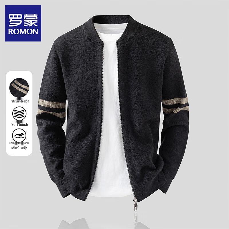 

Men s Contrast Sleeve Knit Baseball Cardigan XL