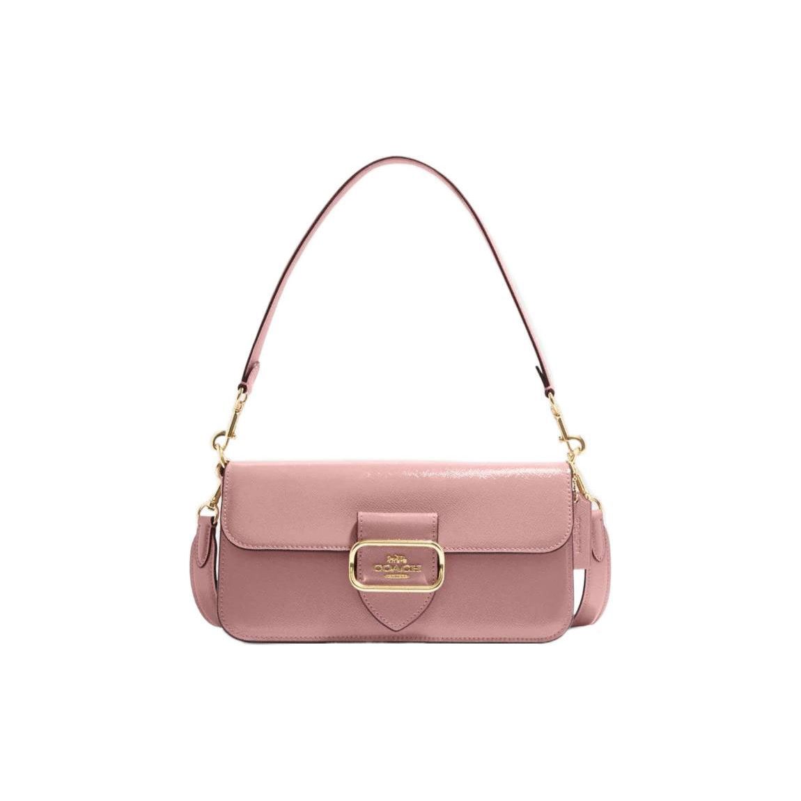 

Coach Morgan 27 Snap Closure Crosshatch Leather Patent Handbag Women handbags Pink CE564-IMDRO Basic Set (Bag+Dust Bag)