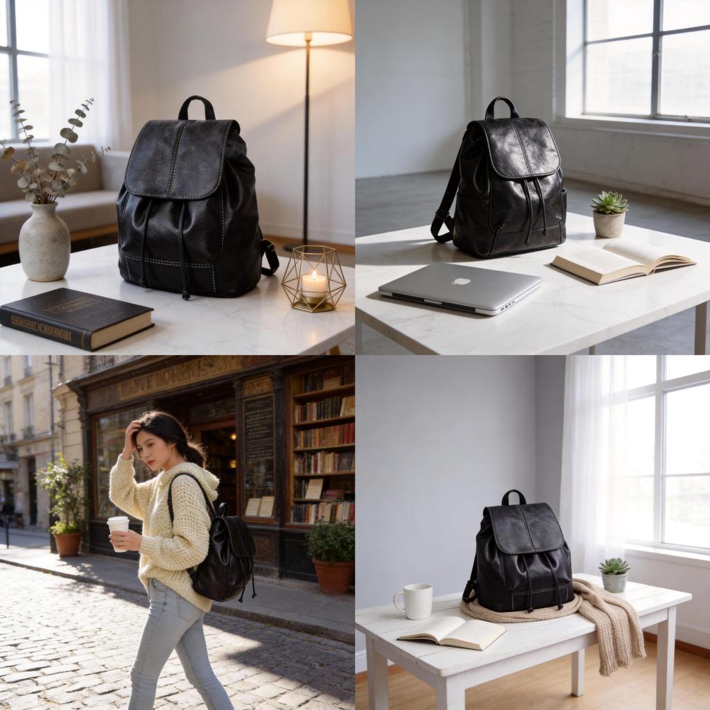 Minimalist Pu Small Backpack For Women With Durable And Inner Pocket