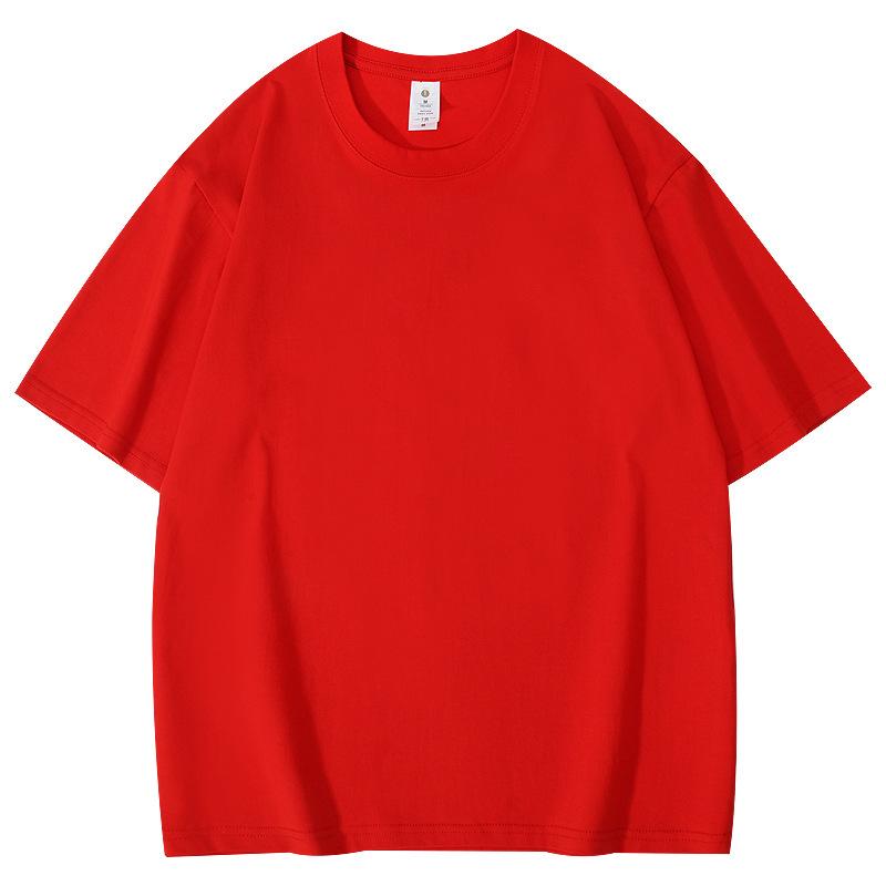 260g High-Quality Double Yarn Ice Cool Heavyweight Loose Drop Shoulder Short Sleeve T-shirt with Custom Logo for Class or Group Uniforms