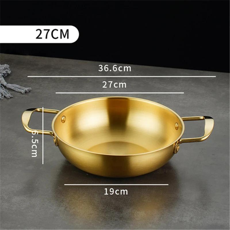 Commercial Stainless Steel Instant Noodle Pot Domestic Seafood Soup Pot Alcohol Stove Small Hotpot Korean Ramen Pot