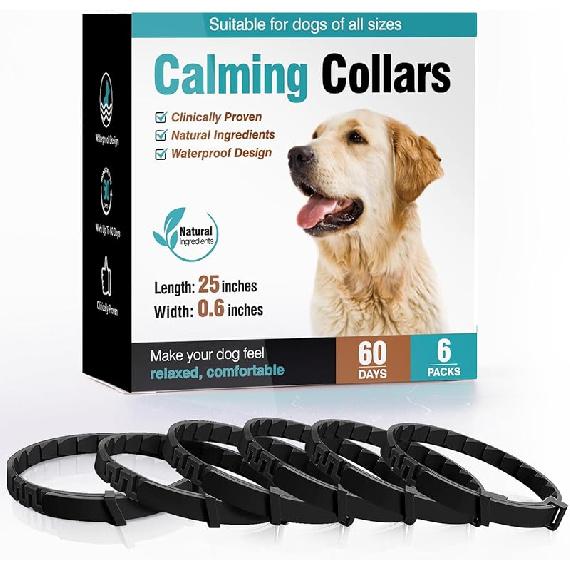 Calming Collar for Dogs 6 Packs Dog Calming Pheromones Collar Separation Anxiety and Stress Relief Anti Anxiety 60 Days Calm Pheromone Collars for