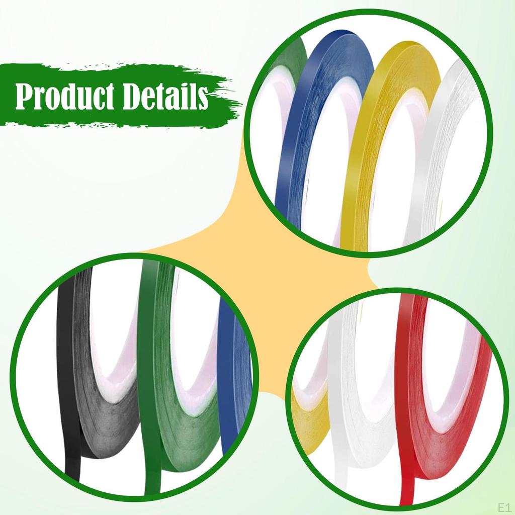 6Pcs Whiteboard Tape Pinstripe Tapes for Dry Erase Board Self Sticky Electrical Graphic Kids Art