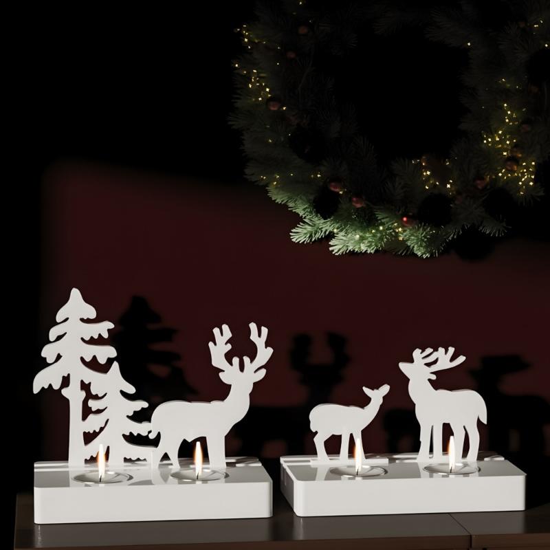 Reindeer Ornament Silicone Crafting Mold Flexible Capacity Christmas Tree Decoration Candle Holder Making Tool
