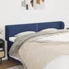 Headboard - Headboard with Ears - Blue - 183x23x78/88 Cm - Breathable Fabric and Wooden Feet