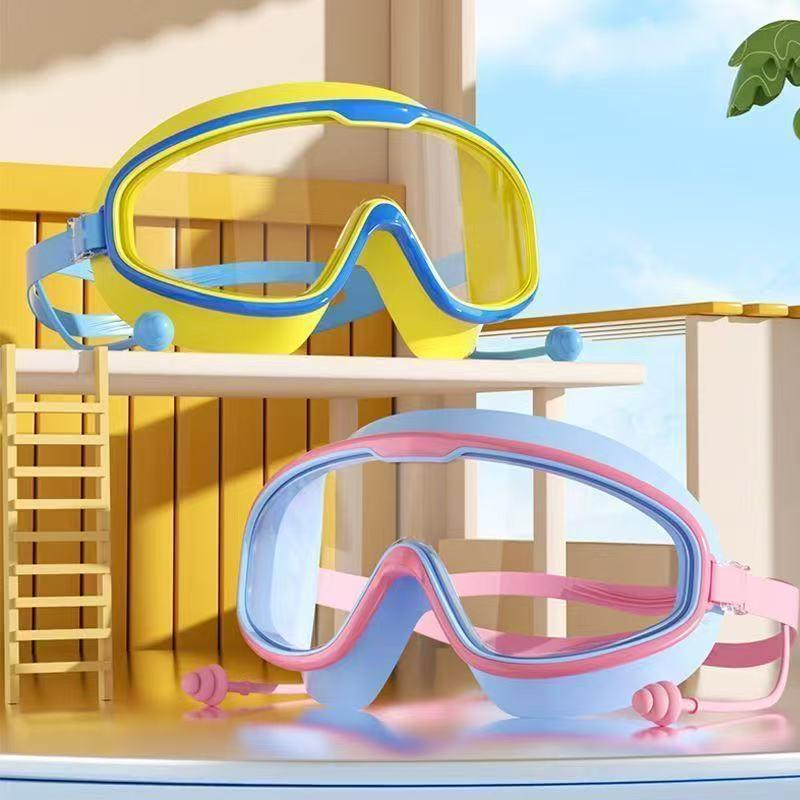 Unisex Large Frame Waterproof Anti-Fog Professional Swim Goggles