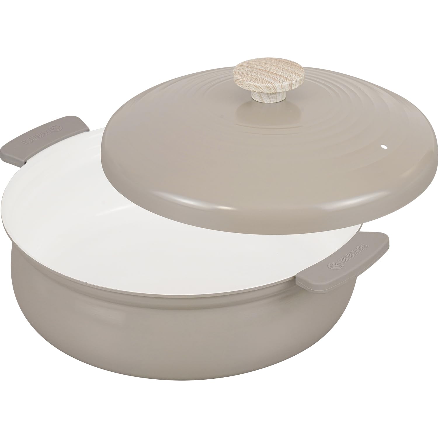 

Wahei Freiz Large Tabletop Pot for Induction and Gas Lightweight Ceramic 5-6 People, 27cm, Gray, Compatible, Large, Pot, RB-3656 серый