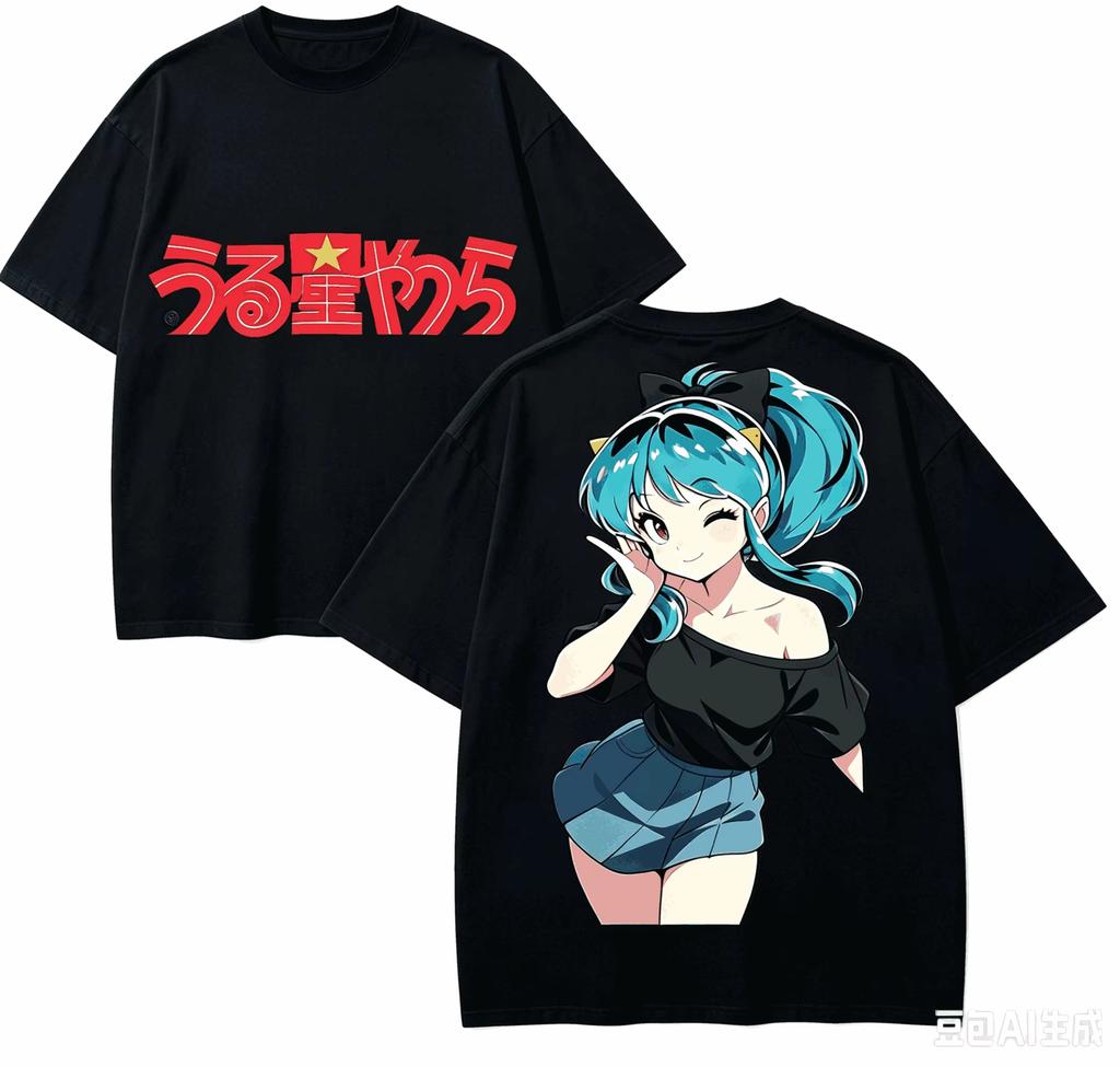 Men's Cotton Graphic T-shirt Urusei Yatsura Lum Invader Anime Lover T-shirt Harajuku Cotton Oversized Unisex Short Sleeve Streetwear G Unisex,gift,Top