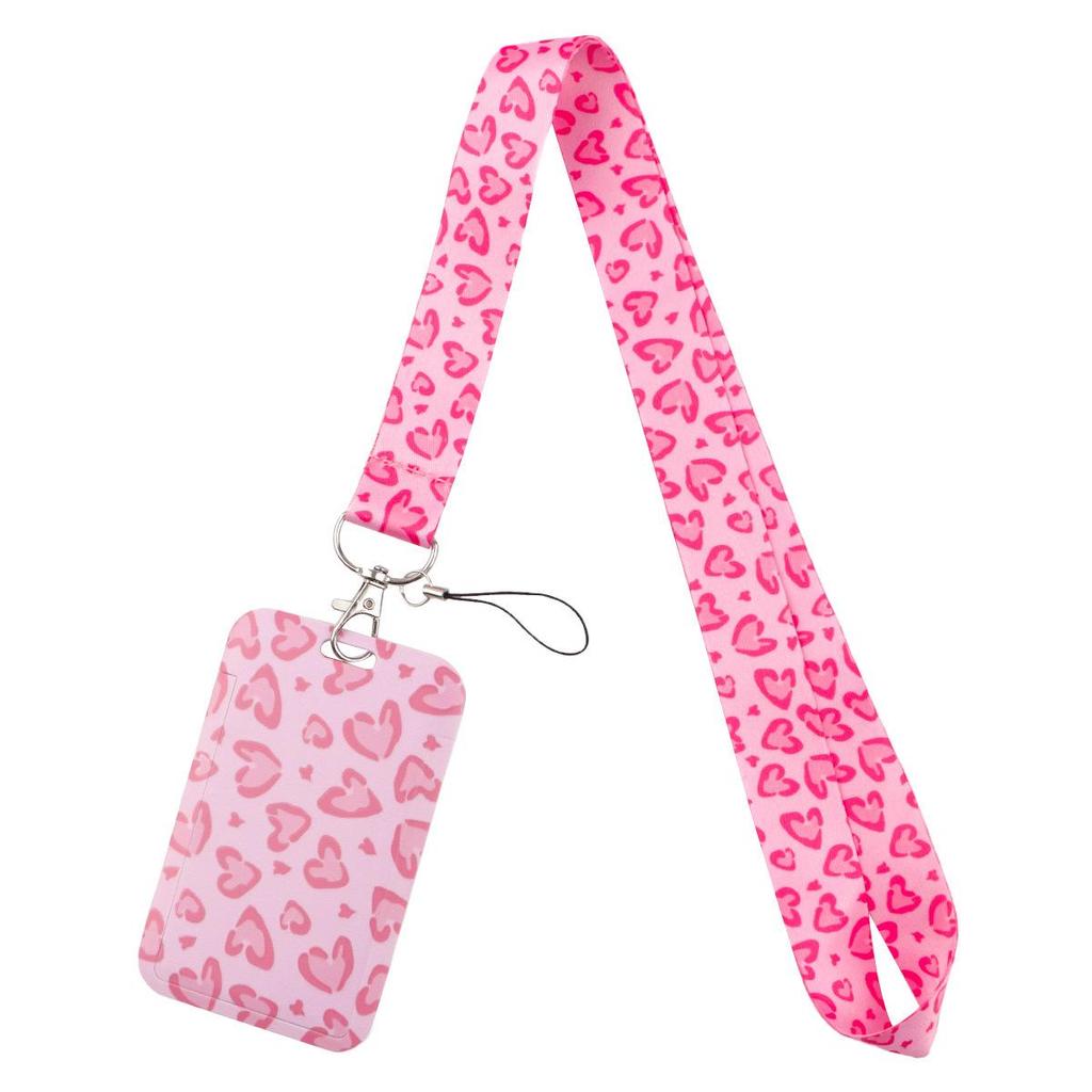 Credential Holder Pink Ribbon Lanyards for Keys Neck Strap For Card Badge Gym Keyring Nurse Accessories