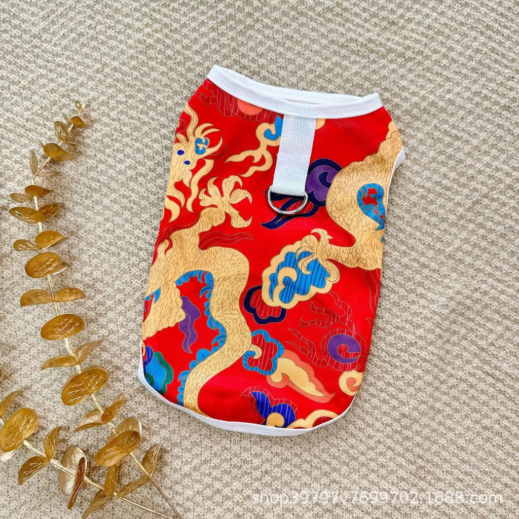 Dog cat clothes spring and autumn light flower vest dog clothes pet clothing anti-hair loss teddy small and medium dog