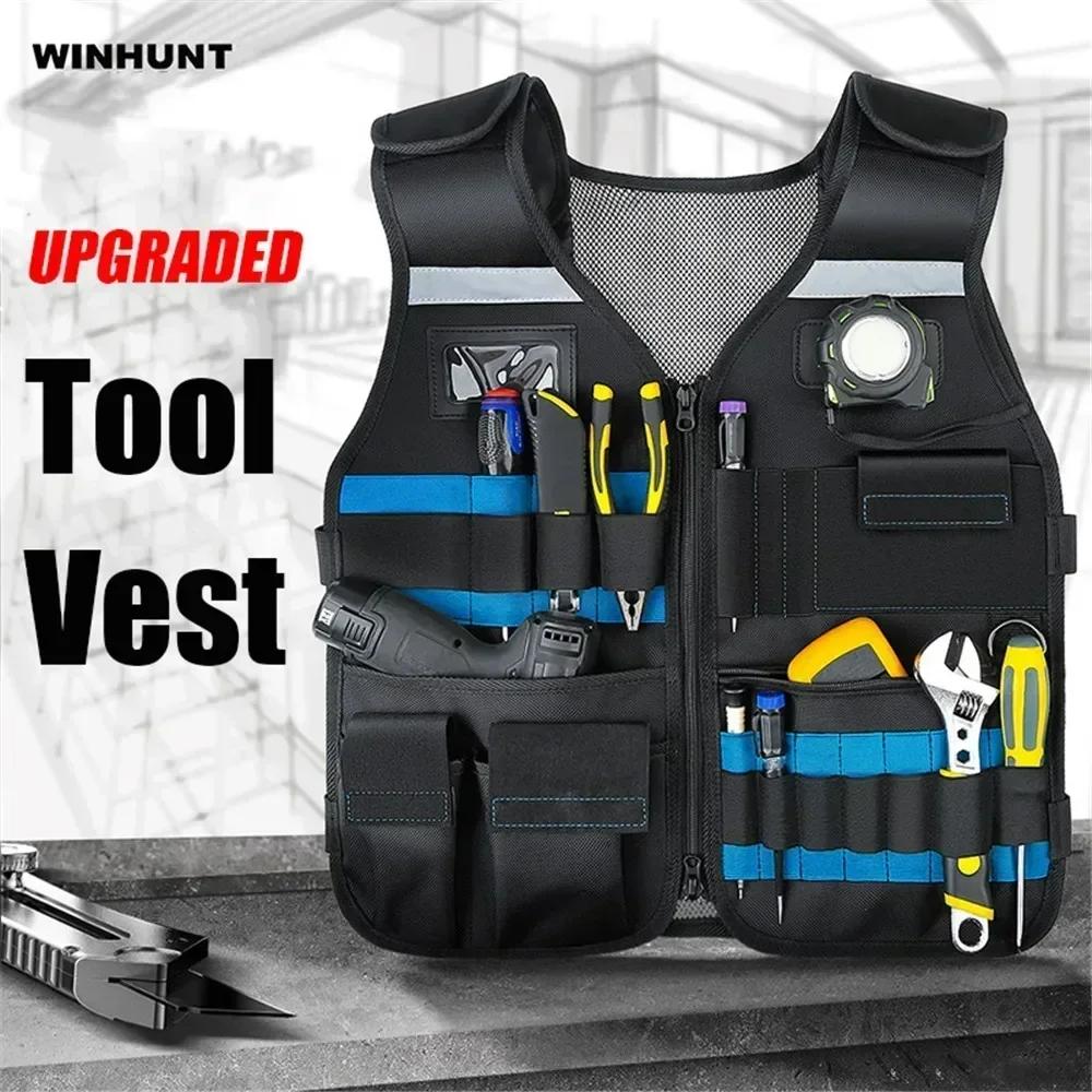 Breathable Tool Organizer Multi-pocket The Ground Tool Vest For Electrician Carpenters Tool Bag Thickened Work High Above