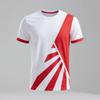 2025 Summer New Red Football Training Suit 3D Printed Sports T-shirt Men's Fast Drying Breathable Sports Top