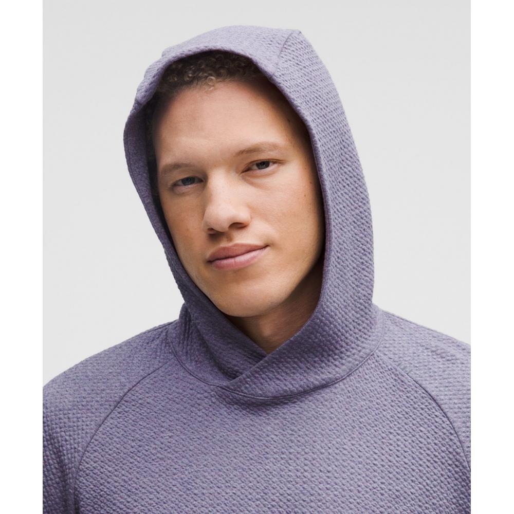 Lululemon Textured Double Knit Cotton Hoodie Heathered Grape Mist Black