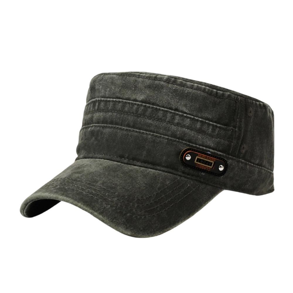 Fashion Anti-UV Fishing Hat Casual Retro Sun Hat Polyester Outdoor Sunscreen Flat Top Hat Men Women