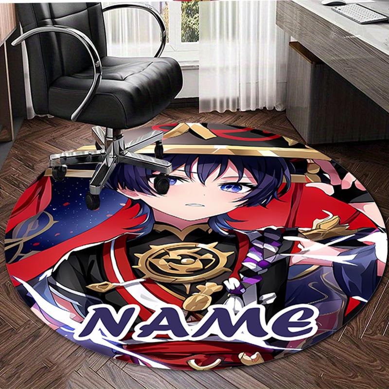 Personalized Genshin Impact Round Chair Office Rug - Perfect for Mat, Office Chair & More - Ideal Gift for Birthdays and Holidays