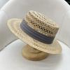 High-end Retro French Straw Hat Women's Summer Top Hat Flat Top Hollow Seaside Vacation Sunshade Sunscreen Hat