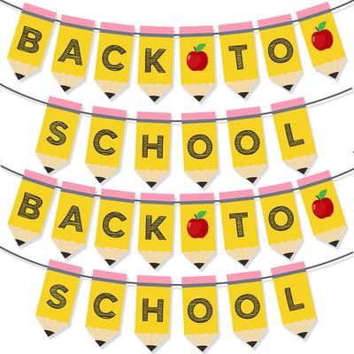 Back To School Themed Party Decoration Back To School Season Pencil Flag Latte Flower