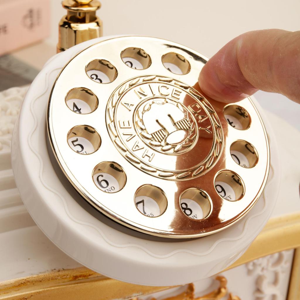 Vintage Europejska Telefon z Tarcza Obrotową Pudełko Muzyczne do Barów i Kawiarni