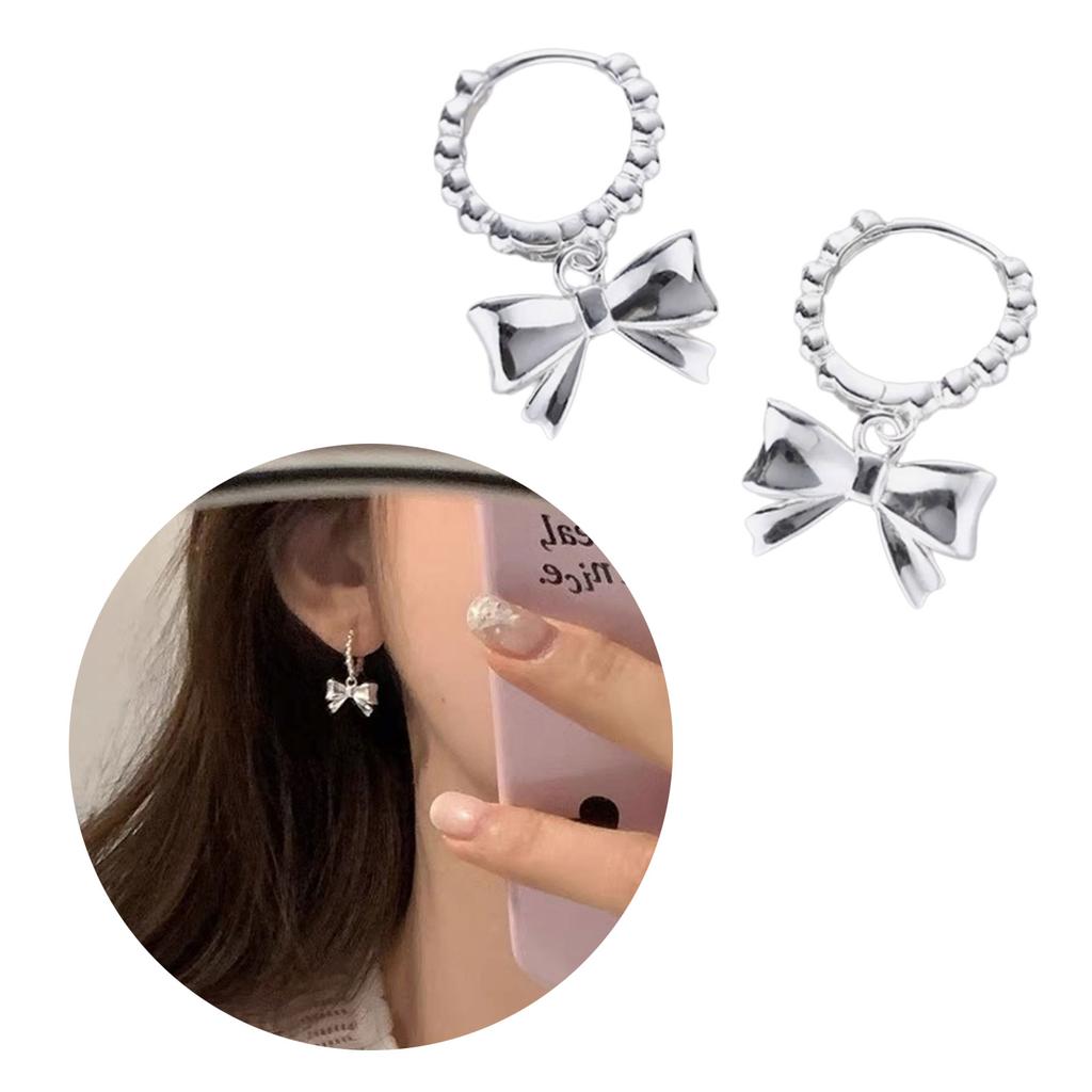 Delicate Bowknot Hoop Earrings Fashion Dangle Earrings Unique Gift for Fashionable Women and Girls