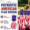 LED Patriotic Windsock, Red White Blue American Flag Wind Sock with 10 Streamers, 3 Lighting Modes, 4th of July Outdoor Flag Decor