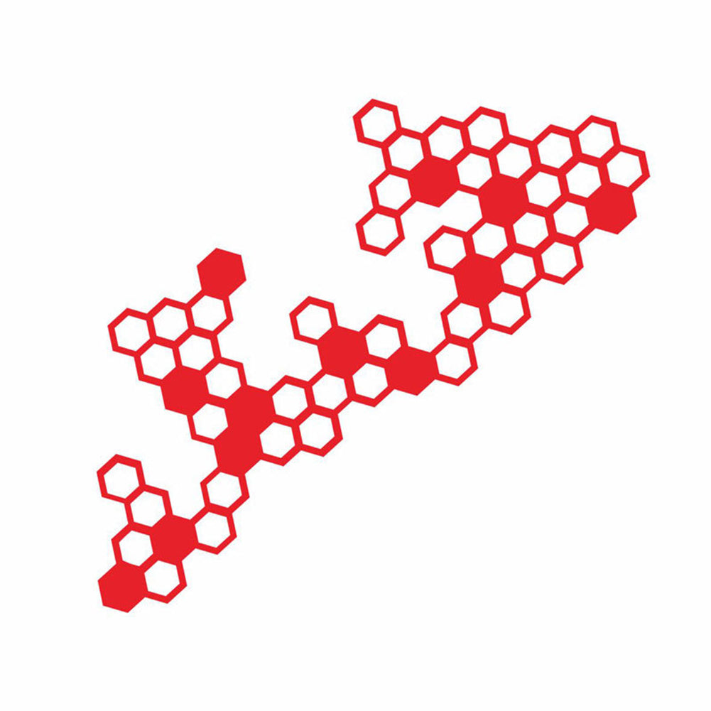 

Стікери на мотоцикл у вигляді бджолиних стільників, на передню частину, крило, обтічник, на паливний бак, модифікація, світловідбиваюча наклейка, водонепроникна наклейка червоний