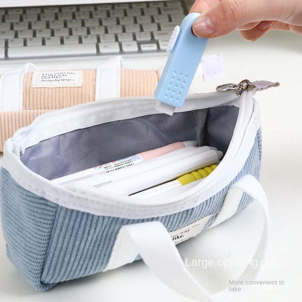 Large Capacity Handheld Stationery Bag Handheld Pencil Pouch Stationery Holder