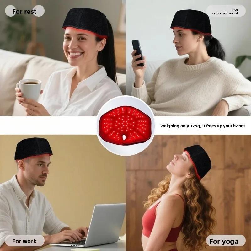 660nm&850nm Infrared LEDs  Red Light Therapy Hair Growth Cap For Hair Regrowth Anti Hair Loss Relax Scalp