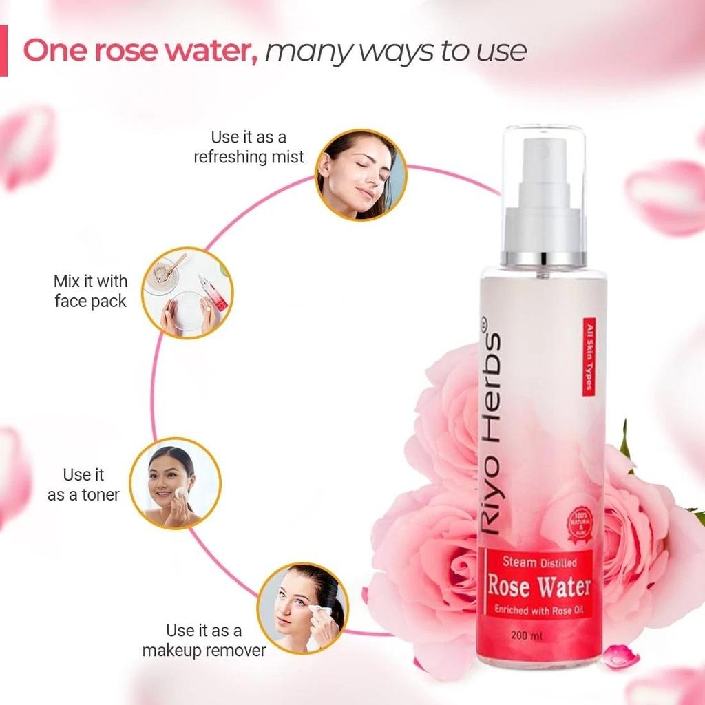 Riyo Herbs Rose Water Spray For Soft And Glowing Skin 200ml