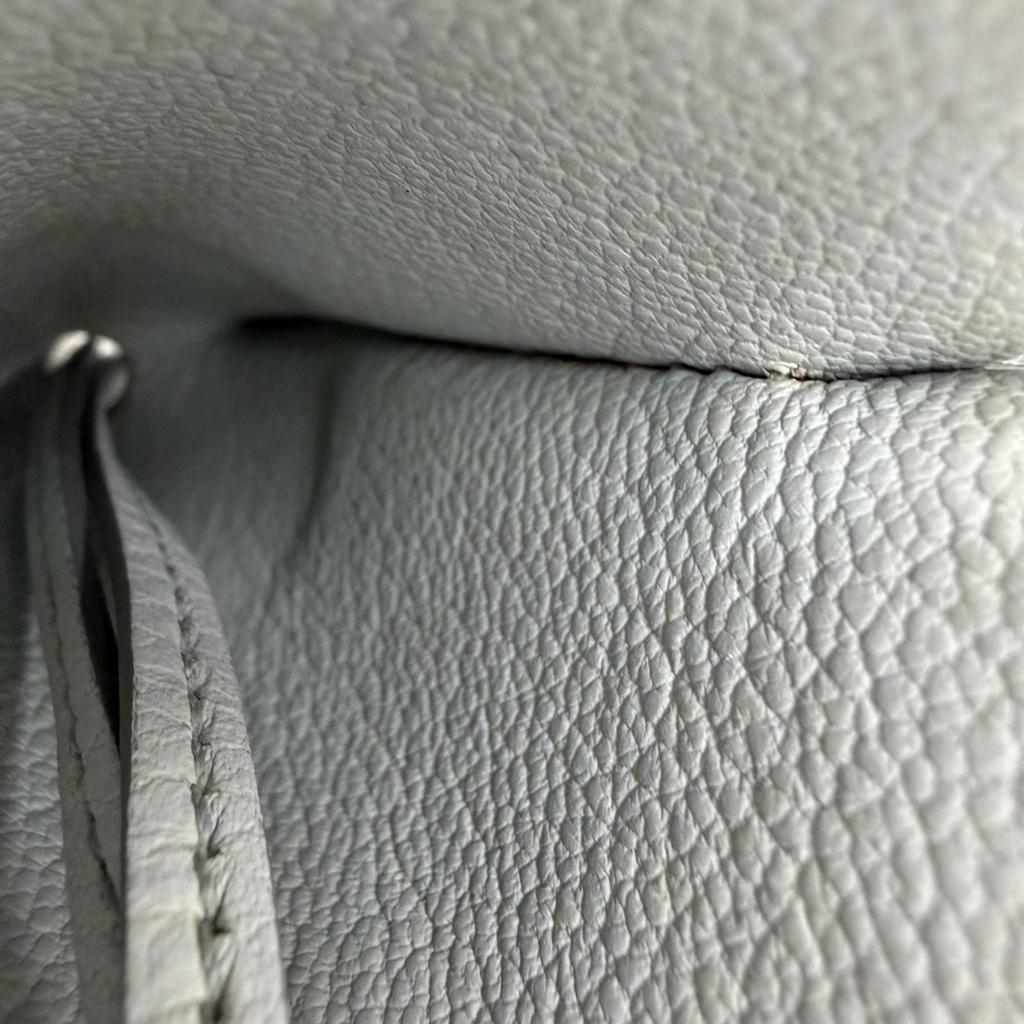 Great HERMES Necklace Clochette charm Light blue leather Women Used