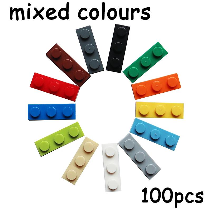 100PCS MOC Assemble Particles 3623 Size 1x3 Bricks Dots 1*3 Building Blocks DIY Educational Creative Toy for Kids