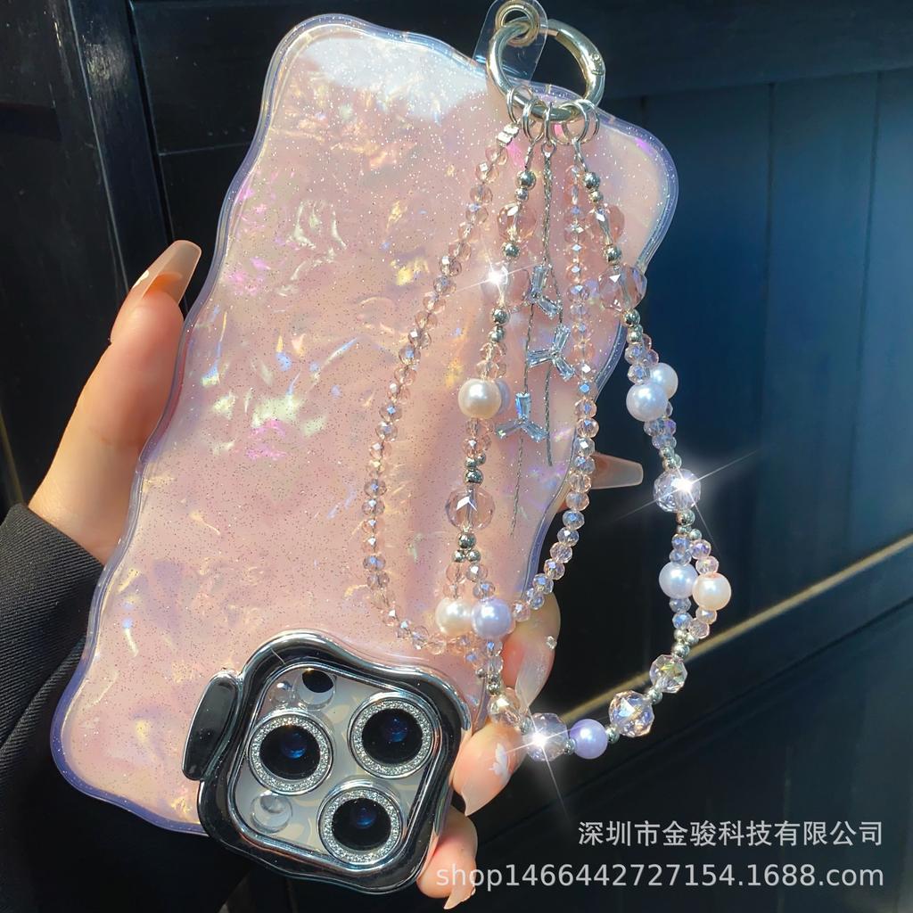 Crystal Phone Chain High-End Zircon Tassel Hanging Chain Creative New Double Chain Beaded Hanging Decoration Phone Chain Rope Wholesale