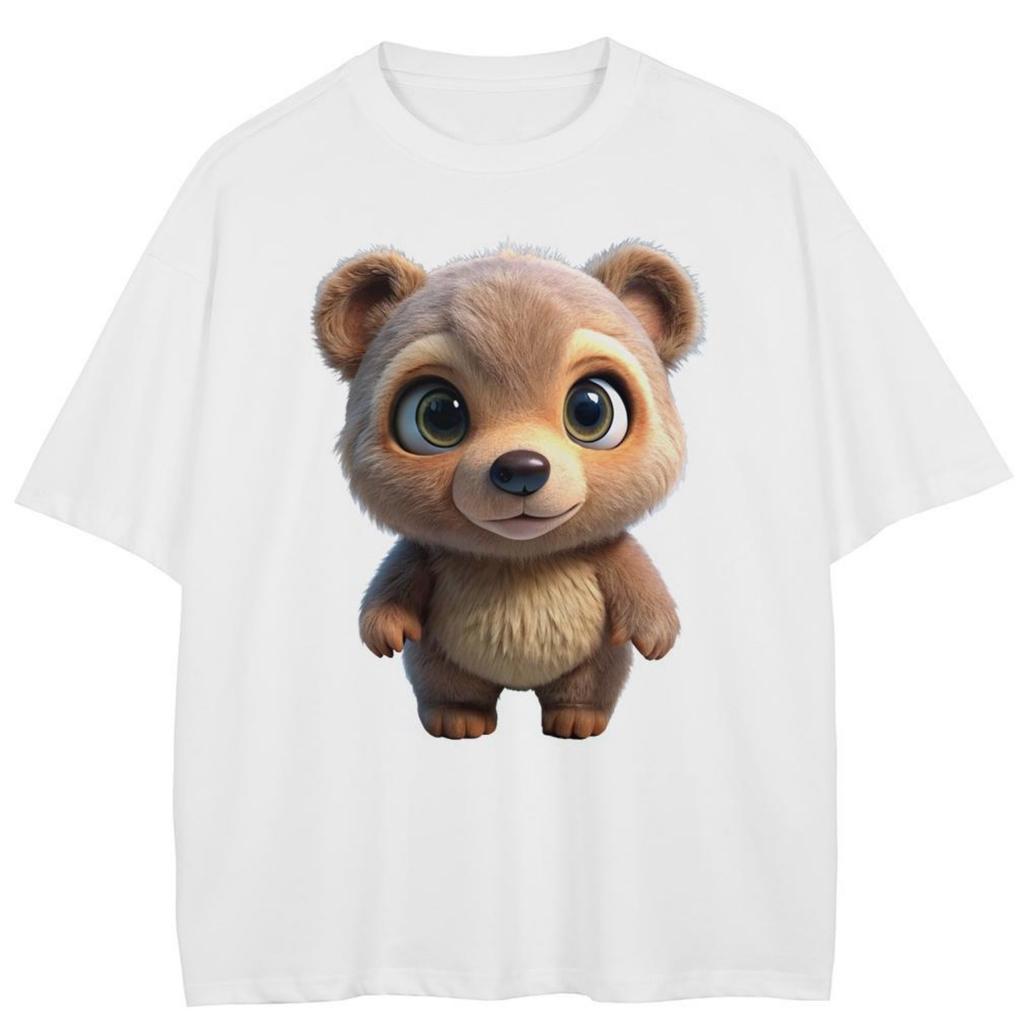 T-shirt Streetwear con Grafica di Procione Cotone Unisex Top Magliette Estate Maniche Corte T-shirt