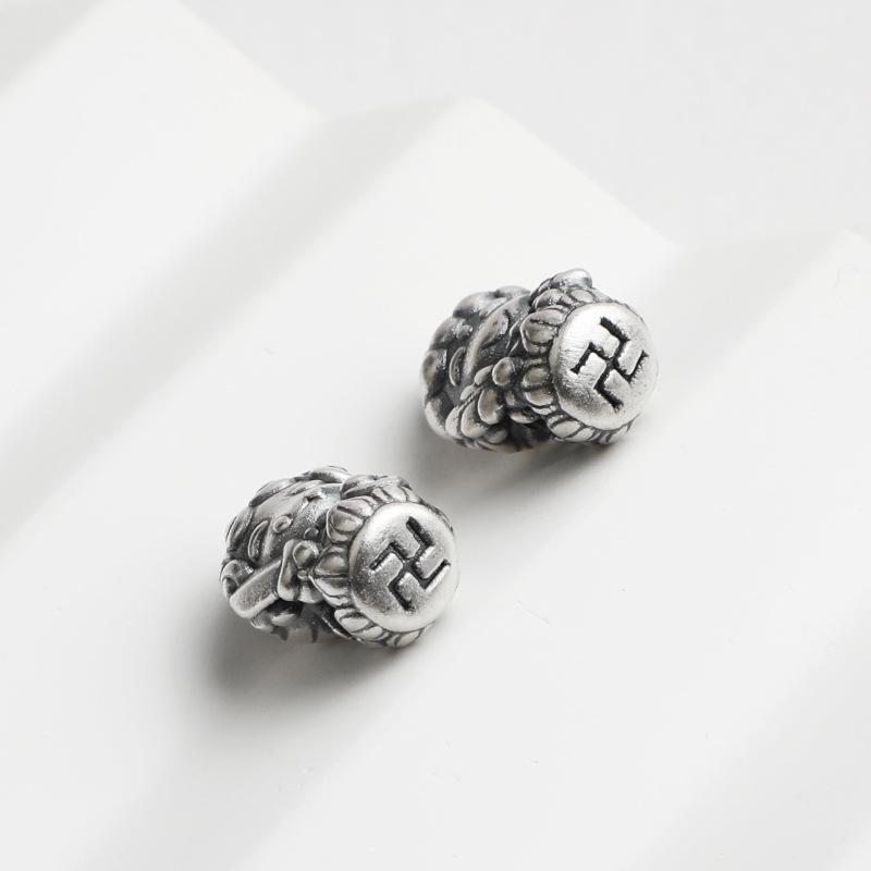 Sterling Silver Chinese Zodiac 8 Guardian Deity Spacer Beads for DIY 3D Handmade Bracelet Accessories