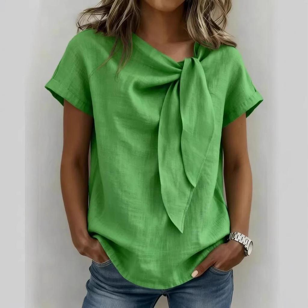 2026 European & American Women's Short-Sleeve Summer Polyester Casual T-Shirt