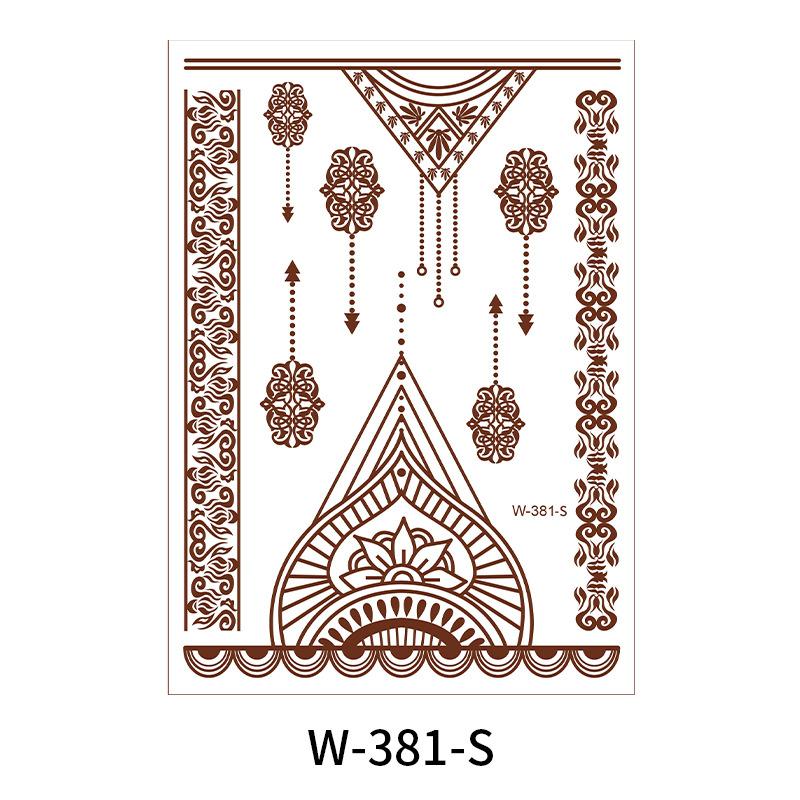 Indian Lace Tattoo Sticker Reddish-Brown Waterproof Tattoo Sticker