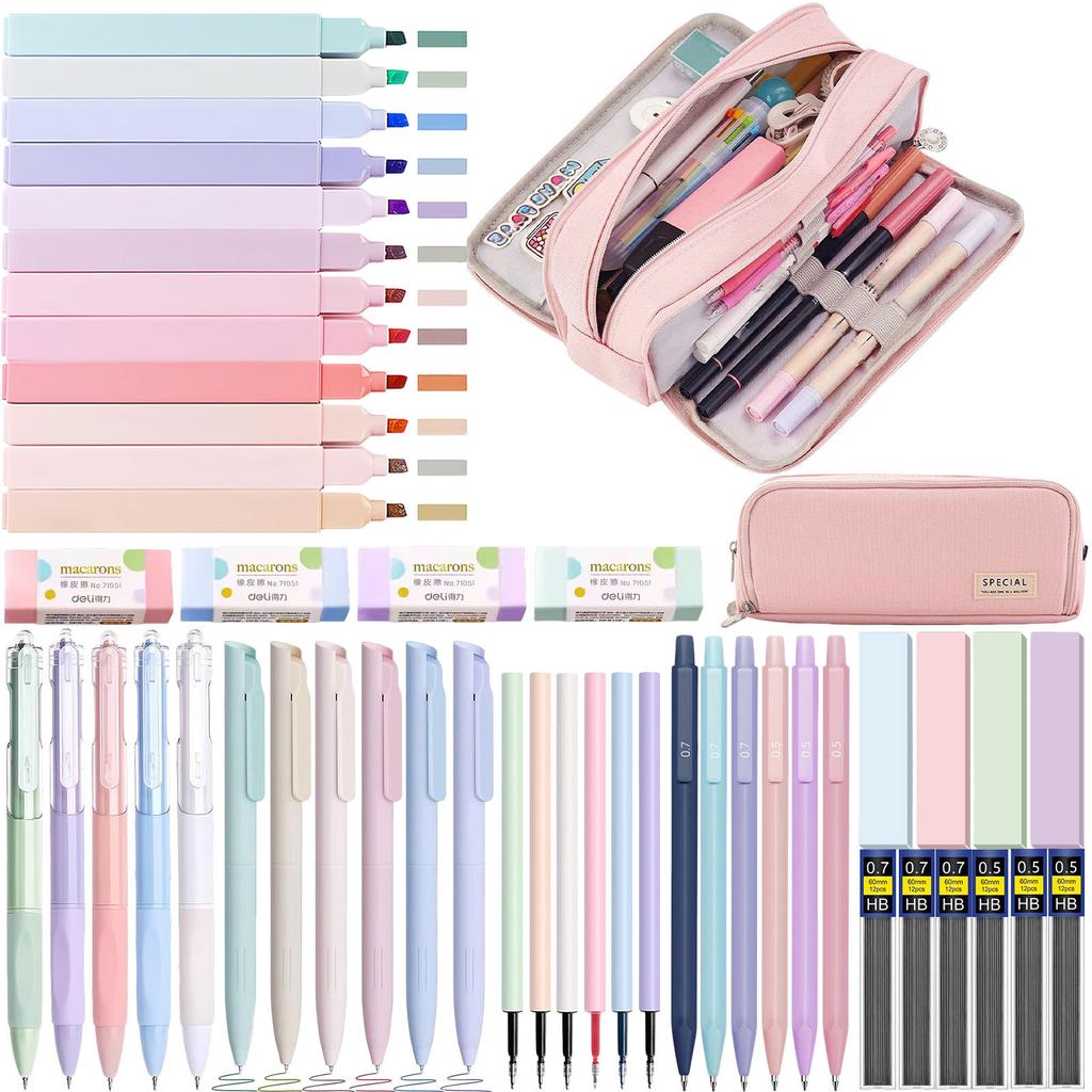 Kit Cancelleria Ritorno a Scuola per Bambini, Set Scatola Regalo con Matite, Gomma, Righello, Temperino, Forbici, Premio per Materiale Scolastico