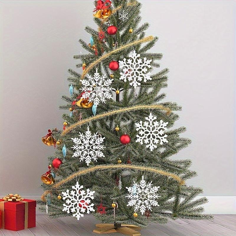 12pcs Large White Snowflake Ornaments -Durable Plastic for Christmas Tree and Winter Wonderland Decorations,Christmas Ornaments