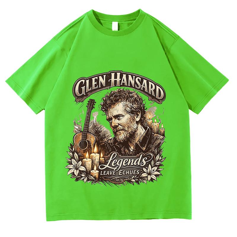 Glen Hansard Print Tshirts Unisexs Unisex Vintage Tee Student Fashion Design Vacation Tops Unisex Casual Aesthetic Tops Clothes