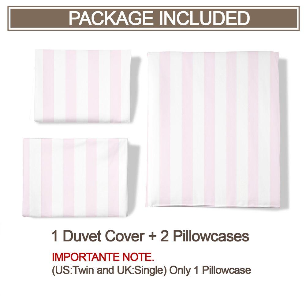 Striped Duvet Cover Set Soft Microfiber Bedding Set Aesthetic Vertical Stripe Print Bedspread for Bedroom Home Decor