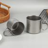 Titanium Steel Coffee Mug Cup With Foldable Handle Outdoor Camping Water Mug Tableware For Hot And Cold Beverages