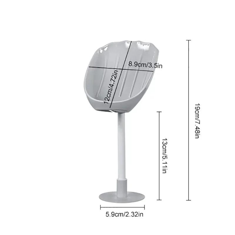 1pc Leaf Shaped Soap Box Mobile Suction Cup Wall Mounted Drain No Punching Storage Rack Bathroom and Home Storage