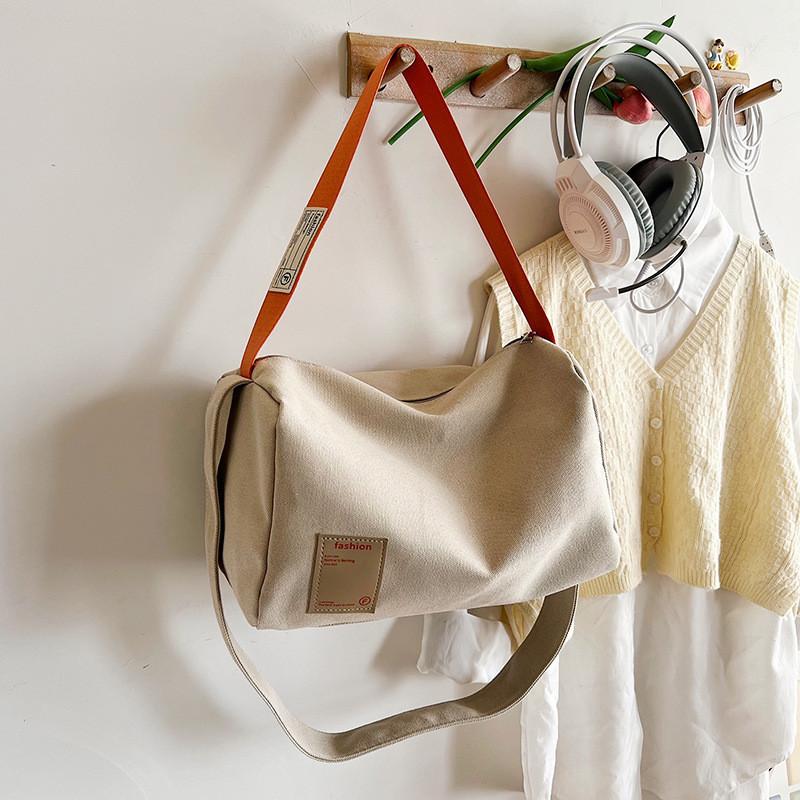 Fashionable Versatile Large Canvas Handbag For Women With Soft Comfortable Double Straps