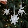 Christmas Tree Decoration Pendant Acrylic Transparent Snowflake Reindeer Pendant Family Party Christmas Atmosphere Decoration