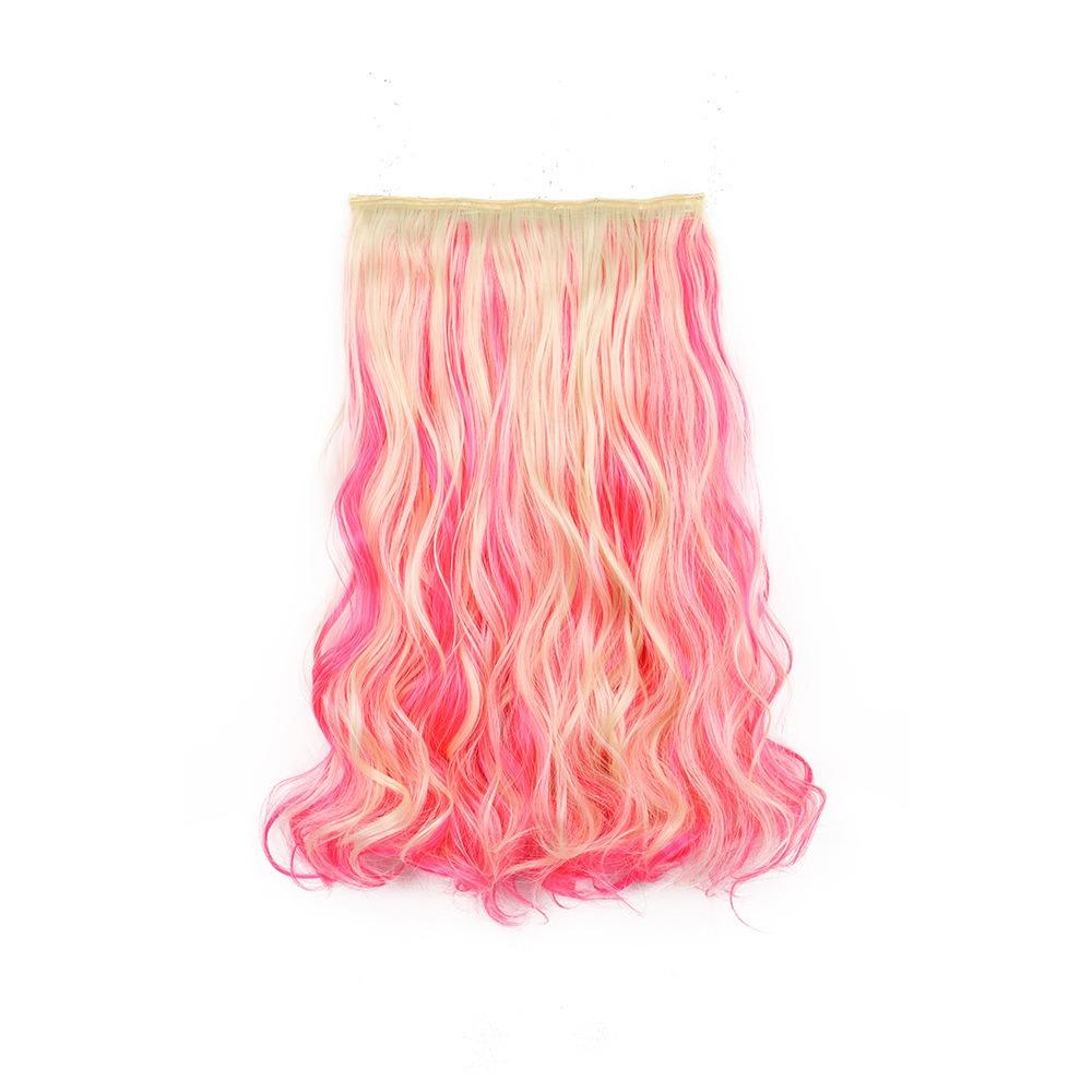 One Piece Colored Hairpieces Ombre Natural Lifelike Wig Soft Long Curly Hair Extensions For Women