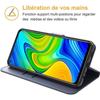 Skyddsskal - E.F.CONNECTION - Redmi Note 9 - Lädereffekt - Marinblå - Repskyddande och Stöttåligt