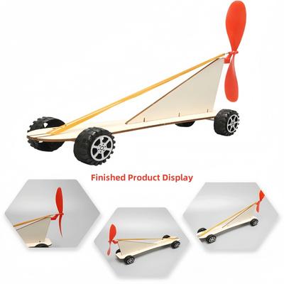 DIY Rubber Band Power Car Kit for Kids - Scien Education Toy for Student Educational Training Experimental Equipment Puzzle