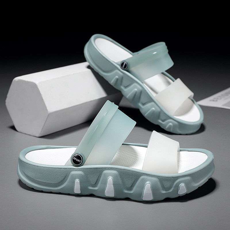 

Sandals men s trend 2025 new one man and one woman wearing beach shoes non-slip soft-soled cool slippers thick-soled slippers summer 36